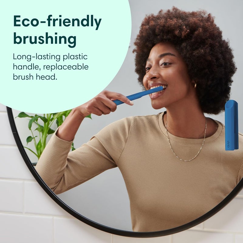 quip Rechargeable Smart Sonic Toothbrush for Adults - Timed Electric Toothbrush with Bluetooth & Rewards App - Replaceable Brush Head, Soft Bristles, Plastic Handle - Travel Toothbrush - Ocean Blue - Image 5